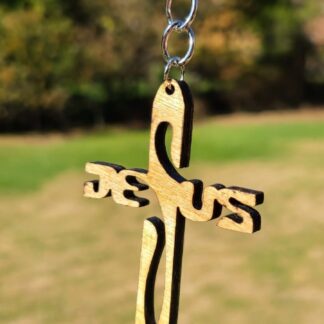 Jesus KeyChain, Christian Key chain, Wooden Keychain