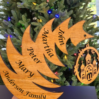 Wooden Christmas Tree, family tree, whimsical Christmas tree, free personalization